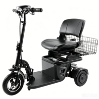 Tricycle électrique pliable pour adultes en stock dans l'entrepôt de l'UE, vélo électrique à 3 roues avec batterie amovible, panier avant, siège confortable, idéal pour les voyages