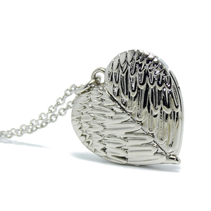 Kalung Sayap Malaikat Sublimasi DIY dengan Gantungan Magnet Bentuk Hati, Hadiah Kenang-kenangan Hari Peringatan, Kalung Sublimasi Kosong dengan Rantai - Product Image 3