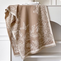 Nouvelle Écharpe Longue en Polyester Style Rétro Papillon Français Haut de Gamme pour Femme, Châle de Bureau Épais et Chaud pour l'Automne et l'Hiver, 185 cm