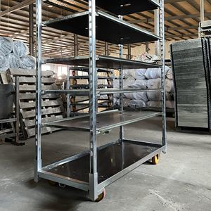 รถเข็นดอกไม้พร้อมล้อภาชนะ CC รถเข็นที่ตั้งโชว์ทำจากโลหะชั้นวางของในสวน - Product Image 4