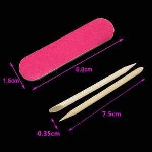 Bán buôn OEM tùy chỉnh công cụ làm móng tay dùng một lần tập tin Kit tập tin nhỏ bằng gỗ Stick lớp biểu bì Remover <span class=keywords><strong>Mini</strong></span> Nail tập tin 180/180 - Product Image 5