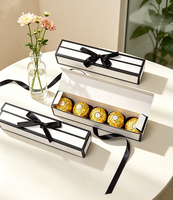 Boîte en papier pour nœuds papillon en gros, boîte en papier pour chocolats, boîte cadeau pour bonbons de mariage, emballage scellé avec ruban