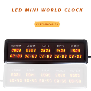 LED Mini Digital World Time Zone 0.4 Inch Horloge électronique multizone Horloge Affichage de la date 5 villes Motif électrique Nature morte - Product Image 2