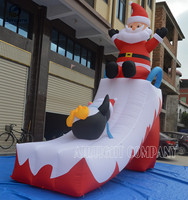 Vente en gros d'usine : Ballon gonflable géant de 18 pieds de haut, Père Noël et Bonhomme de neige, pour événements de Noël