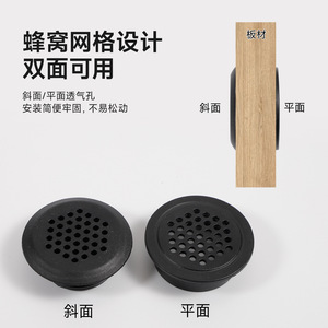Shengshimingxin Stainless Steel Round <b>Vent</b> Cover Double-Sided Ventilation Cabinet Door Decorative <b>Black</b> White Modern Simple - Product Image 5