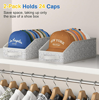 Bolsa de Almacenamiento para Gorras de Béisbol KUYUE, Transparente, con Capacidad para 24 Gorras, Organizador de Gorras de Béisbol para Armario, Plegable
