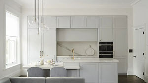 Vermonhouzz – Quincaillerie de cuisine entièrement blanche sur mesure, axée sur l'hygiène, et <span class=keywords><strong>hotte</strong></span> de cuisine en bois pour projets de villas et d'hôtels - Product Image 6