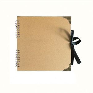 DIY Handmade Customizable <b>Journal</b> 80 Sheets Spiral Binding Scrapbooking Leather Cover 8x8 Inch Hardcover Digital Notebook - Product Image 1