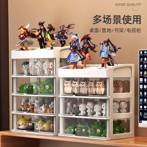 Transparent Drawer Desk Organizer 33x15x85cm Four Layers Stackable Plastic Storage <b>Box</b> For <b>Makeup</b> Office Desktop Neatening - Product Image 5