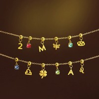 Collier Pendentif FY Fashion Jewelry Élégant en Acier Inoxydable Personnalisable avec Breloques Cœur, Croix, Étoile de Mer, Nœud Papillon, Trèfle et Fleur