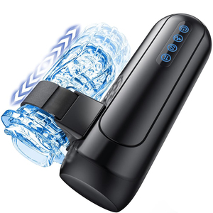 Volledig automatische vibrerende telescopische masturbatie cup voor mannen, van siliconen, met omgekeerde constructie. - Product Image 1