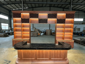 Aménagement personnalisé de bar <span class=keywords><strong>à</strong></span> vin, conception de cave <span class=keywords><strong>à</strong></span> vin de luxe, vitrine en bois massif, comptoir en marbre, projet d'aménagement intérieur pour l'hôtellerie - Product Image 5