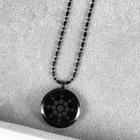 Collier pendentif énergie quantique en acier inoxydable, ions négatifs, infrarouge lointain, bloqueur EMF 5G, anti-radiation CAMAZ CM8216 Noir Or