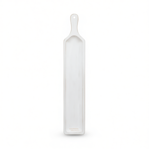 Bandeja de Servir Larga y Estrecha de Madera Parisloft, Blanca, Rectangular, de Madera de Pino, con Asa, Decorativa, para Cocina, Comedor, Centro de Mesa - Product Image 1