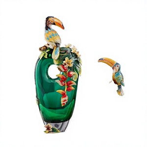 Novedad: Adorno de escritorio de cristal de Murano soplado a mano, diseño Art Deco de pájaro y plátano, venta al por mayor de fábrica para el hogar. - Product Image 3