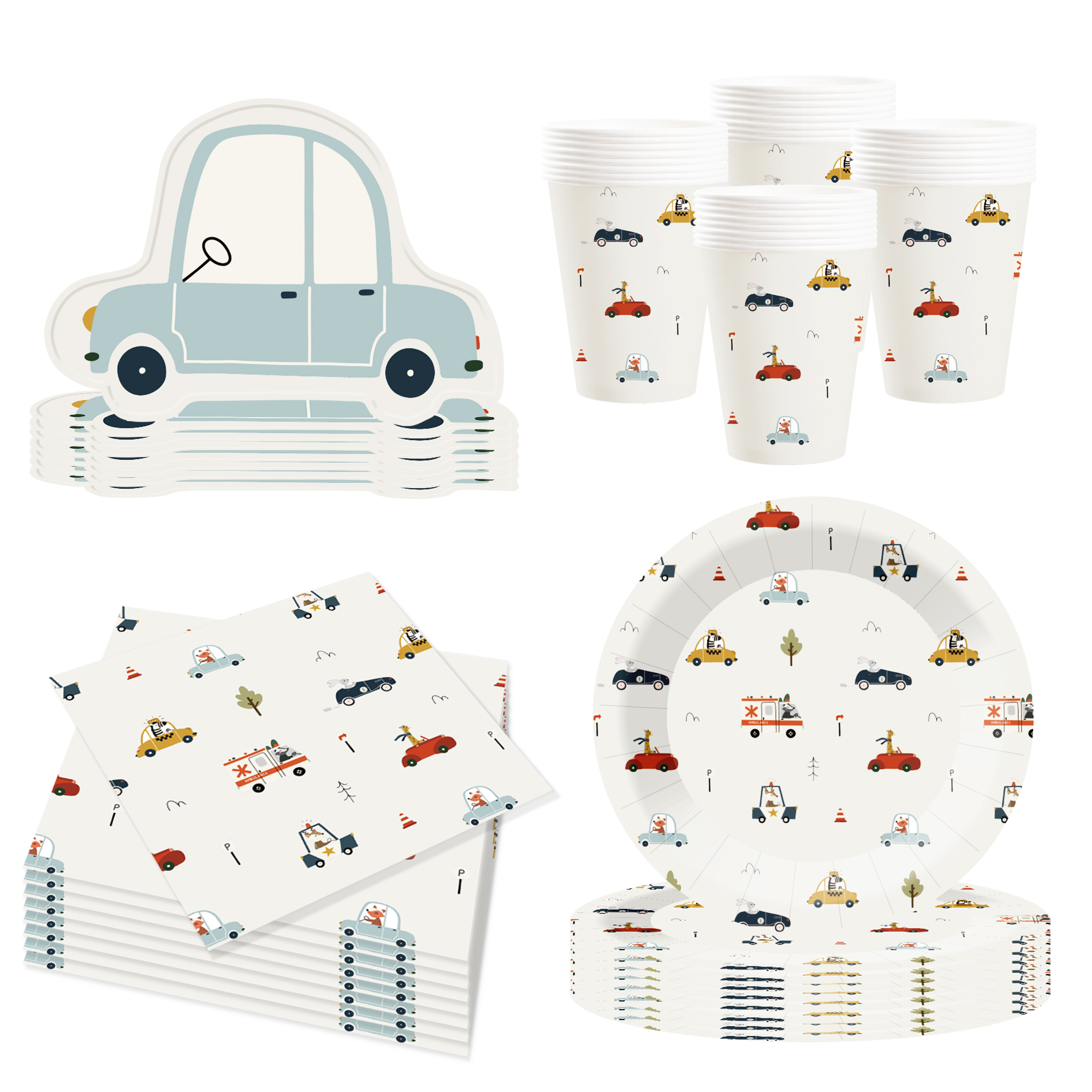 Conjunto temático de coches