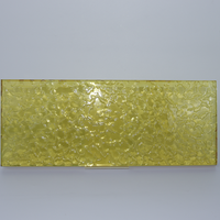 Panel de Vidrio Rectangular con Textura Ondulada Amarilla, Decorativo para Pared, Estilo Contemporáneo, Estructura Sólida