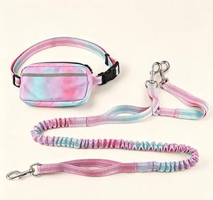 Premium 5 Uses <b>Dog</b> Leash Collar Harness Set With Bibs Poop Bag Bungee Nylon Cotton Pet Leash - Product Image 1