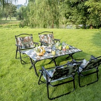 Table et chaises de pique-nique pliantes portables couleur camouflage Oxford métal pour l'extérieur chaise de camping chaise de plage