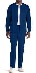 เครื่องแบบ<span class=keywords><strong>พยาบาล</strong></span>แบบเรียบง่ายของผู้<span class=keywords><strong>ชาย</strong></span>ชุดทำงาน<span class=keywords><strong>คอกลม</strong></span>แขนยาวสีน้ำเงิน - Product Image 5