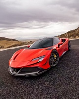 Body Kit Serat Karbon Kering Ferrari SF90, Diffuser Spoiler Bibir Depan Serat Karbon SF90 RY, Side Skirt, Fender SF90