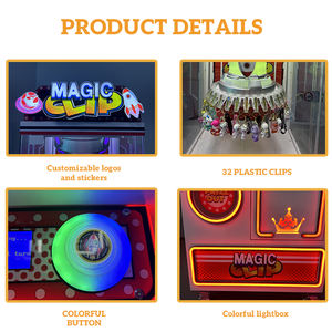 Machine de cadeau de prix de clip de <span class=keywords><strong>roue</strong></span> de jeu chanceux de 32 grands clips à pièces de Offre Spéciale pour des enfants prise faite sur commande 110/220V Machine de cadeau de pince - Product Image 3