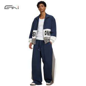 Costume homme de marque ETAI, veste courte à fermeture éclair contrastée, pantalon - motif léopard, polyester/coton, style sport d'hiver, patchwork - Product Image 5