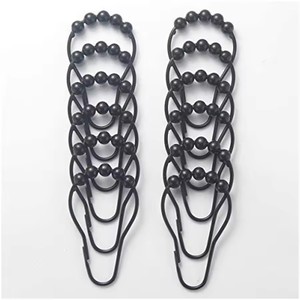 Chất lượng cao thép không gỉ tùy chỉnh kim loại vòi hoa sen <span class=keywords><strong>Curtain</strong></span> <span class=keywords><strong>Hooks</strong></span> trong màu đen - Product Image 6