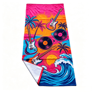 Toalla de Playa Ecológica 100% Algodón Estampada, Suave y Absorbente, Regalo para Vacaciones y Viajes - Product Image 1