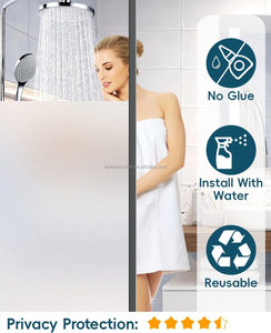 Película de Privacidad para Ventanas, Película de <span class=keywords><strong>Vidrio</strong></span> Esmerilado Blanco Mate, Adhesivo Estático para <span class=keywords><strong>Vidrio</strong></span>, Anti-UV, para Privacidad en Oficinas y Salas de Reuniones - Product Image 3