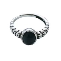 Bague Monnaie Vintage Personnalisée Incrustée et Sculptée en Forme d'Œuf, Kyanite Cuivre, Style Cour Rétro, Bijoux Féminins Tendance, Vente en Gros