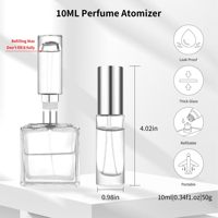 Flacon pulvérisateur de parfum de voyage rechargeable de 10 ml, en verre, à remplissage par le haut, pour reconditionnement de parfums