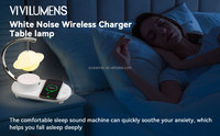 WANRAYW Lampe à LED de protection des yeux de conception unique Saturn Lampe de table à chargeur sans fil plus rapide 10W avec BT
