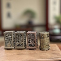 Nouveau brûleur d'encens en alliage de zinc électroplaqué de style chinois, en forme de calebasse, avec motifs dragon et phénix, encensoir en forme de Pipa, bois de santal