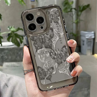 Coques de téléphone antichoc transparentes avec papillons pour iPhone 17 Air 16 Plus Pro Max 15 14 13 12 11 – Housse de protection anti-chute