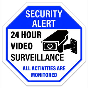 SECURUN allarme di sicurezza personalizzato, videosorveglianza 24 ore su 24, tutte le attività monitorate segnaletica riflettente in alluminio - Product Image 1