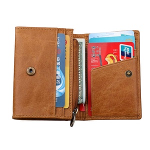 Wholesale Genuine Leather Customized Leather ID Credit <b>Card</b> Holder Wallet - Product Image 2