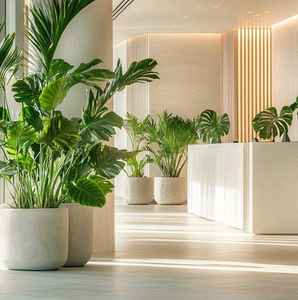 Pots de fleurs en fibre de verre FRP robustes à finition rustique avec trous de drainage, écologiques, légers et décoratifs pour le jardin - Product Image 3