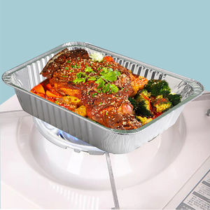 일회용 테이크아웃 포일 핫팟 팬 직사각형 알루미늄 호일 뚜껑 포함 식품 용기 - Product Image 4