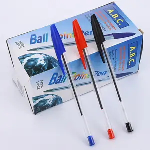 Wholesale Hotel Catering Simple Black Blue Red Plastic Ball Point Ink Pen 1.0 Plastic Ball Pen