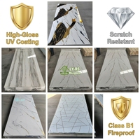 Panel de Pared de PVC con Textura de Mármol 3D de Alto Brillo, Panel Moderno de Ensamblaje DIY para Cocina y Apartamento, Fondo de TV, Pared Decorativa