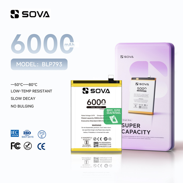 SOVA Original Capacity Replacement BLP793 for OPPO Realme C11 C12 C25 Narzo 20 Narzo 30A Narzo 50A High Capacity Phone Battery