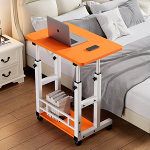 <span class=keywords><strong>Table</strong></span> de chevet réglable en hauteur sur roulettes, support pliable pour ordinateur portable, pour le petit-déjeuner au lit, la lecture et le travail de bureau - Product Image 6