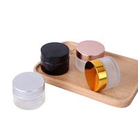Frascos Redondos de Vidrio Esmerilado para Crema Cosmética de 2oz-16oz con Tapa de Plástico en Varios Tamaños para el Cuidado de la Piel