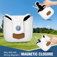 Housse de tête de mallet de golf en cuir PU, conception personnalisée OEM, housse de tête de putter de golf magnétique
