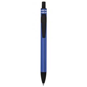 <b>Customisable</b> BLUE ALUMINIUM <b>PEN</b> CLIP with BLACK INK Click Metal Ballpoint/Gel <b>Pen</b> with Novelty Body Promotional <b>Pen</b> - Product Image 3