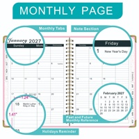 Exclusivo Cuaderno de Notas en Inglés para Ventas Transfronterizas 2026-2027, Serie A, Calendario A5, Planificador Semanal, Registro de Trabajo, Agenda, Regalo