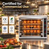 Four à rôtir électrique pour poulet de supermarché, rôtissoire rotative à 3 niveaux avec porte en verre