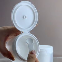 Pot vide de récipient en plastique PP de couleur blanche mate de 100g 50g pour crème pour le corps Logo personnalisé avec cuillère