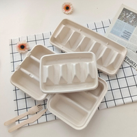 Boîte à tacos jetable de bonne qualité Plateau à tacos 3 compartiments Plateau porte-tacos biodégradable